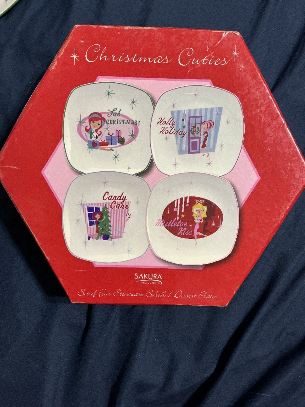 Vintage SAKURA Christmas Cuties Stoneware Plates
